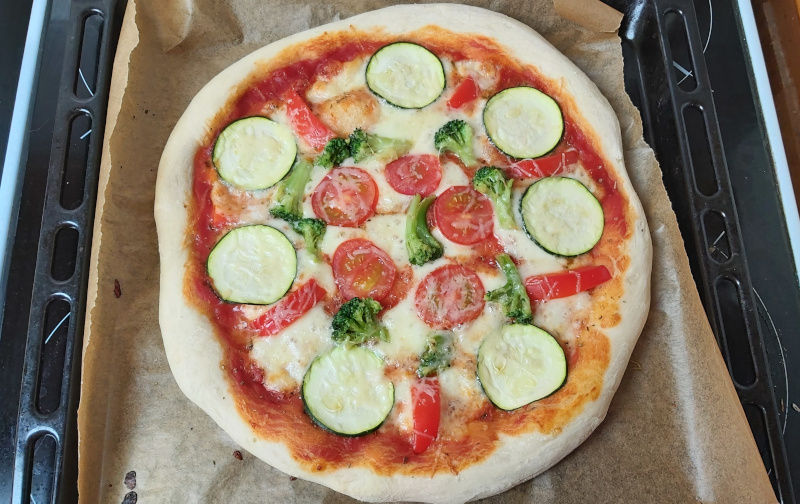 házi vega pizza, zöldséges pizza